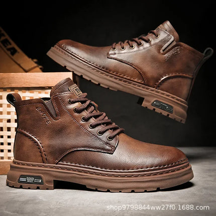 Royal Ride Men's Ankle Boots | Retro Elegance and Premium Leather 