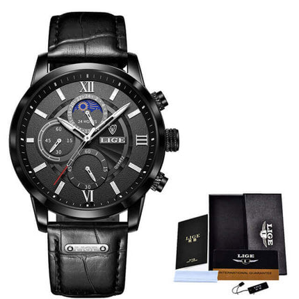 Lige Watch with Leather Strap 