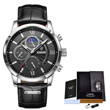 Lige Watch with Leather Strap 