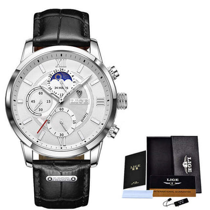 Lige Watch with Leather Strap 