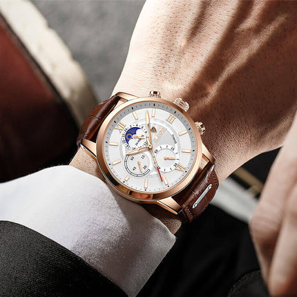 Lige Watch with Leather Strap 