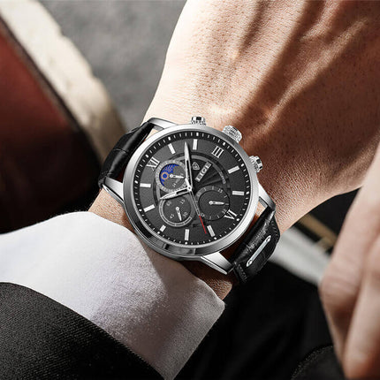 Lige Watch with Leather Strap 