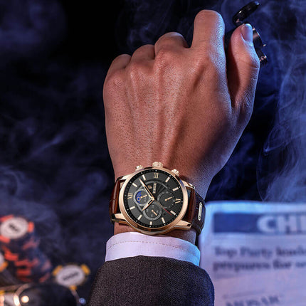 Lige Watch with Leather Strap 