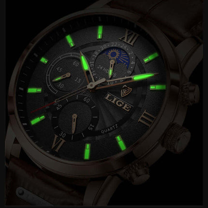 Lige Watch with Leather Strap 
