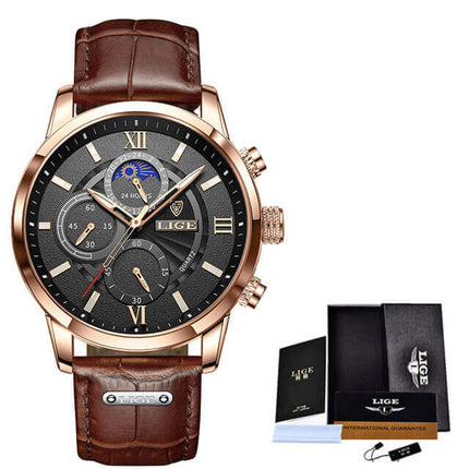 Lige Watch with Leather Strap 