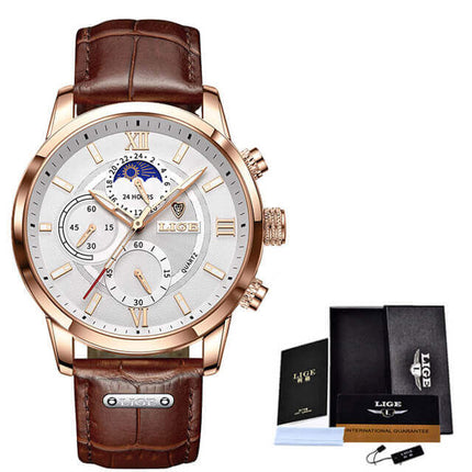 Lige Watch with Leather Strap 
