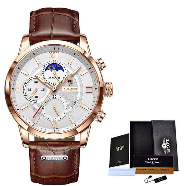 Lige Watch with Leather Strap 